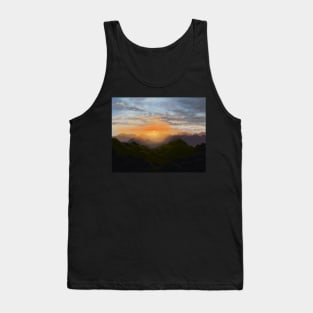 Radiant mountain sunset Tank Top